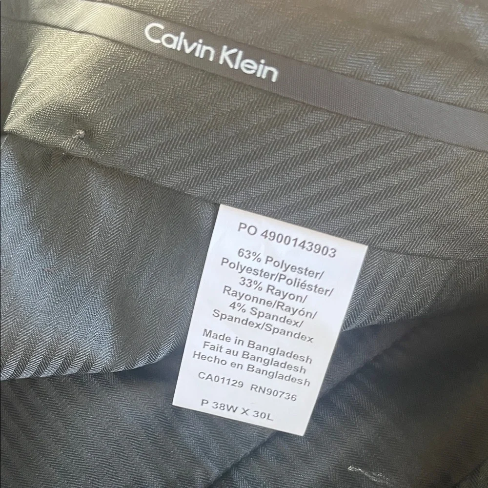 Calvin Klein Charcoal Gray Trousers 38 x 30 new no tags